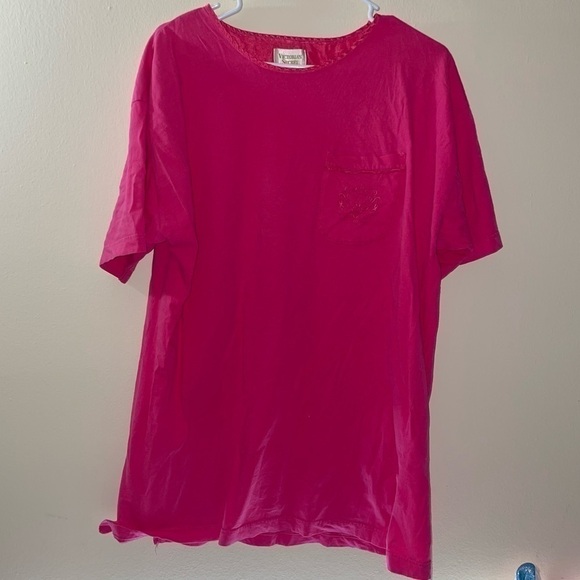 Victoria Secret Gold Label Sleep Shirt Dress Embroidered Chest Pocket - Picture 4 of 5